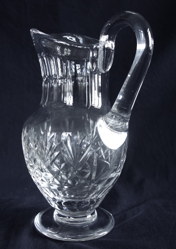 Pichet / broc / carafe à eau en cristal de St Louis, modèle Massenet - signé