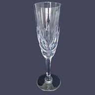 St Louis crystal champagne glass, Monaco pattern - signed