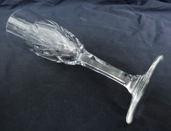 St Louis crystal champagne glass, Monaco pattern - signed