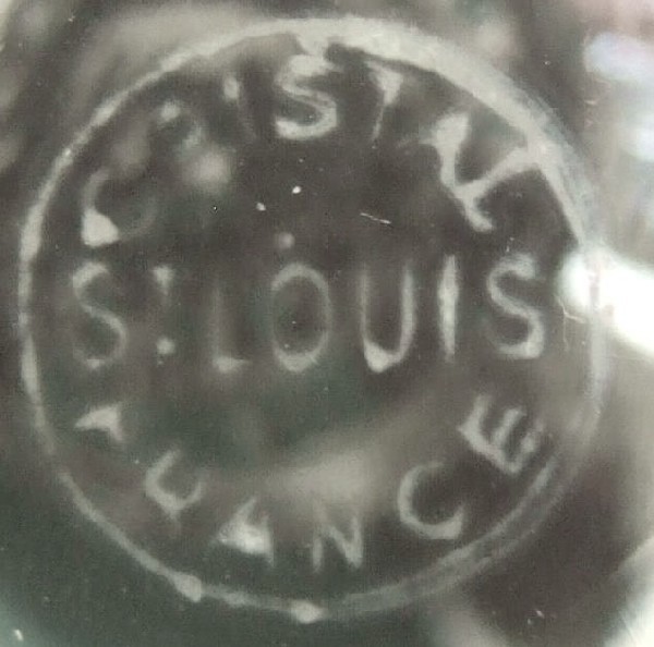 St Louis crystal water glass, Monaco pattern - signed - 17,5cm