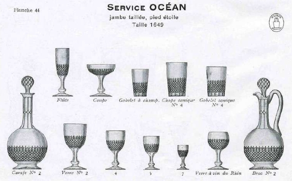 Verre à porto ou verre à vin blanc en cristal de Saint Louis, modèle Océan - 11,5cm