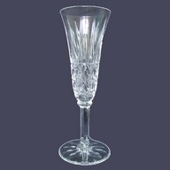St Louis crystal champagne flute, Tarn pattern - 16cm - signed