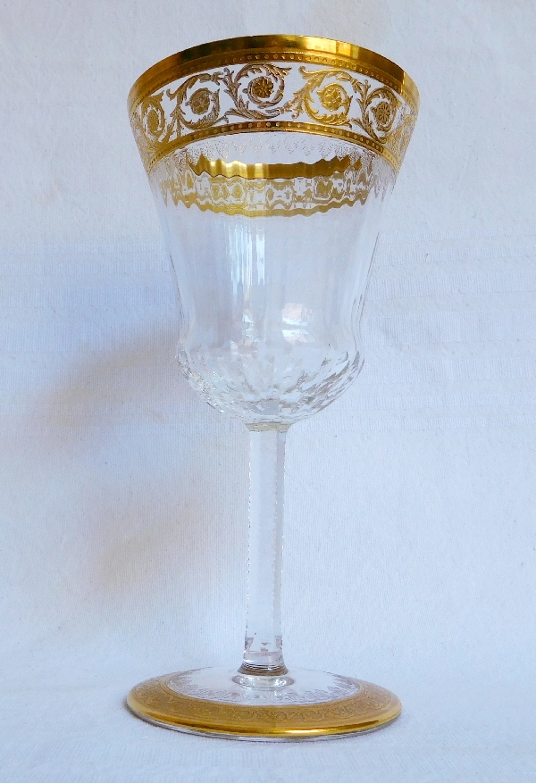 Verre à eau en cristal de Saint Louis, modèle Thistle - signé - 17,9cm