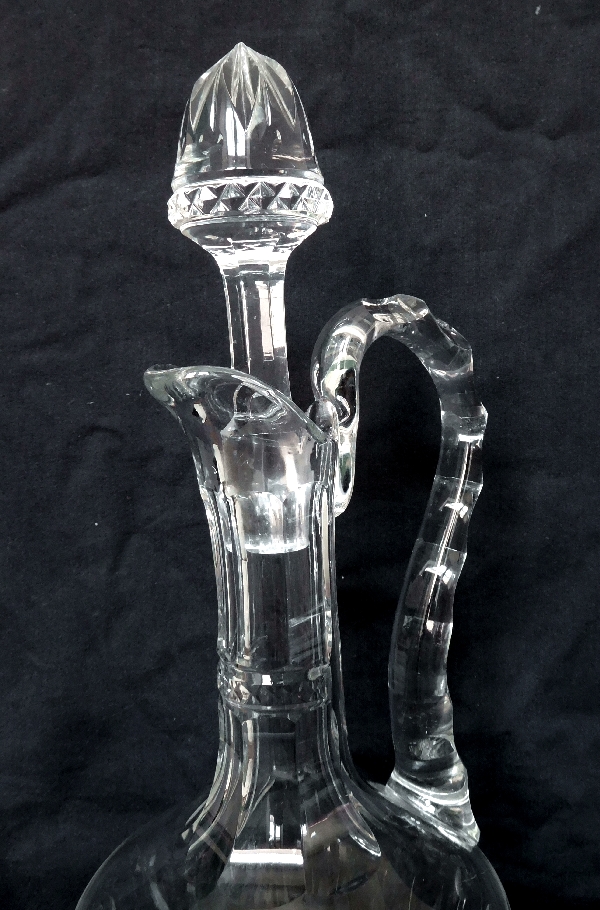 St Louis crystal ewer / wine decanter, Tommy pattern - signed