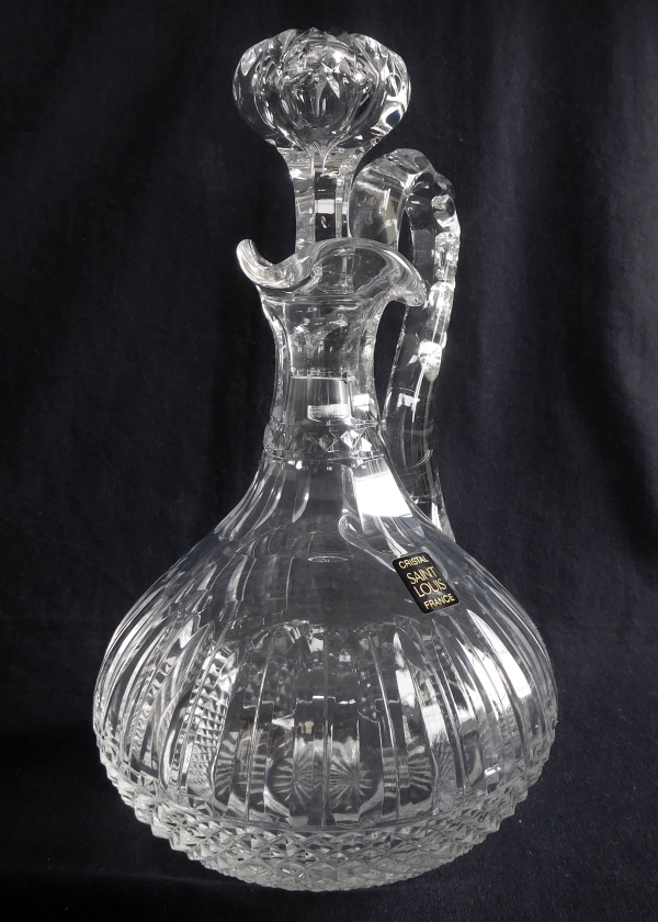 Carafe à vin décanteur en cristal de St Louis, modèle Tommy - étiquette