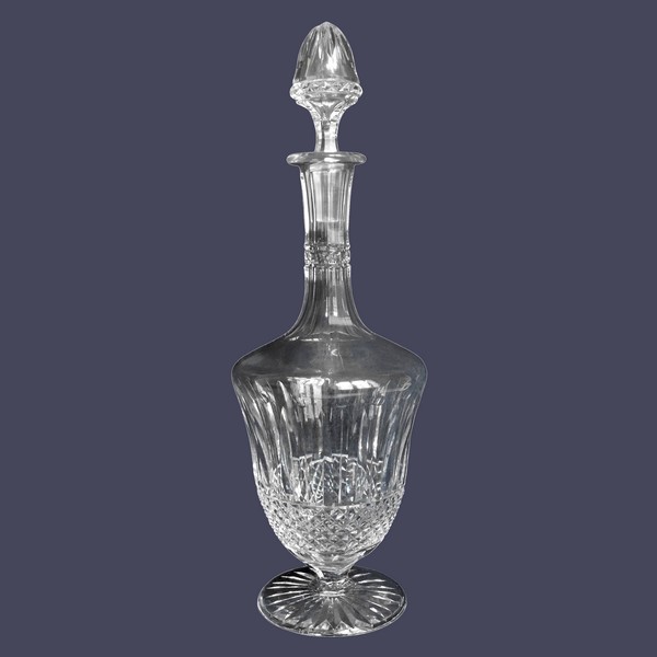 St Louis crystal wine decanter, Tommy pattern - signed