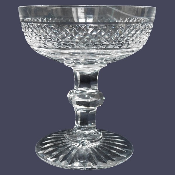 St Louis crystal champagne glass, Trianon pattern