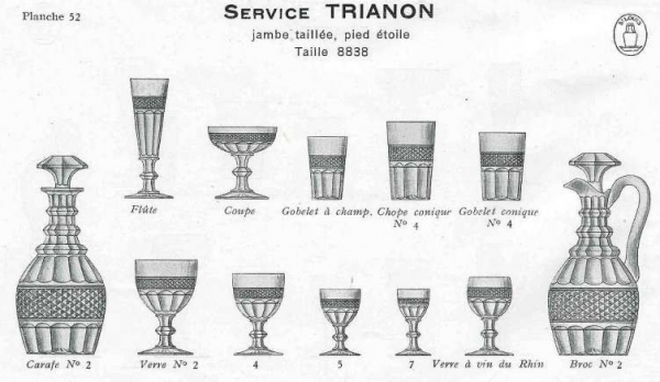 Verre à vin blanc / verre à porto en cristal de Saint Louis, modèle Trianon - 10,8cm