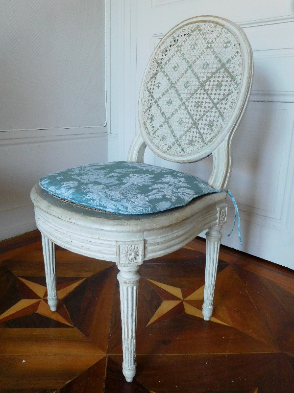 Jean Baptiste III Lelarge : pair of Louis XVI canned chairs stamped