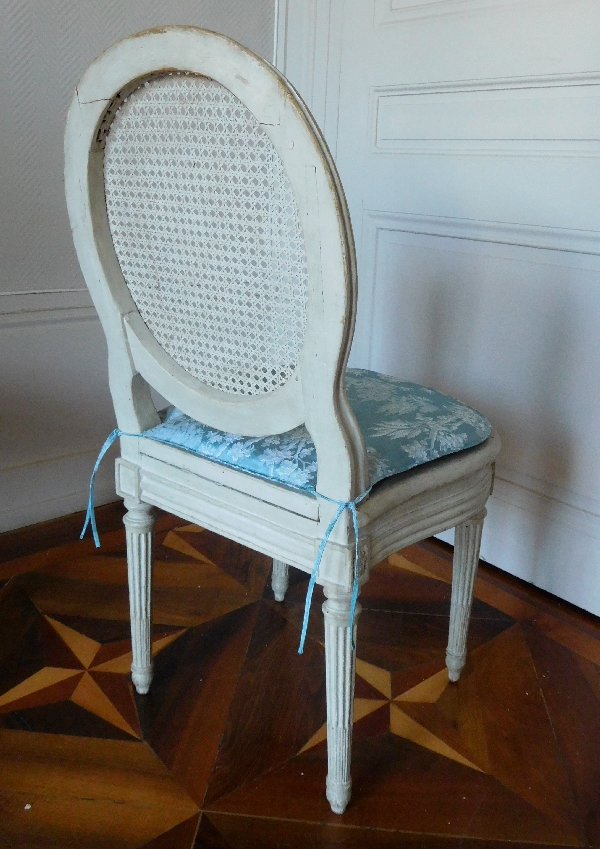 Jean Baptiste III Lelarge : paire de chaises d'époque Louis XVI cannées estampillées