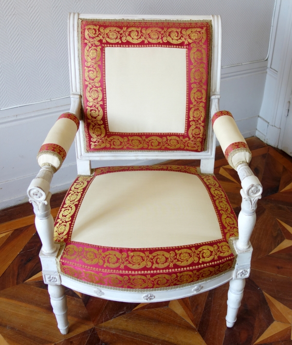 Paire de fauteuils Empire estampillés de Jacob Desmalter - marques de la Maison de Lorraine