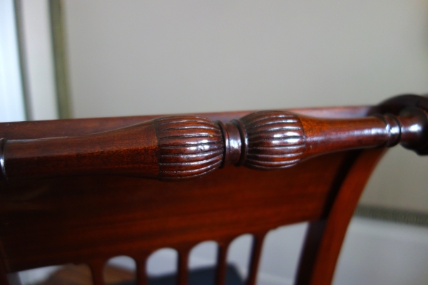 Georges Jacob : suite de 4 chaises à l'étrusque d'époque Directoire en acajou et crin de cheval