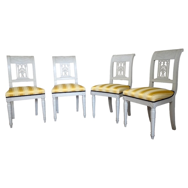 Set of 4 lacquered wood chairs - late 18th century circa 1790