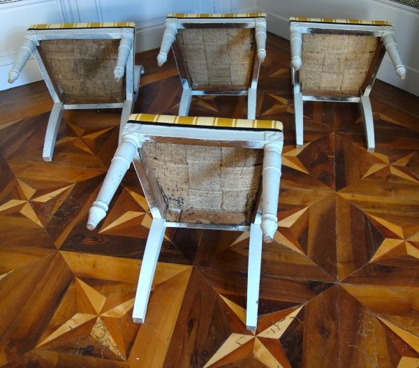 Set of 4 lacquered wood chairs - late 18th century circa 1790