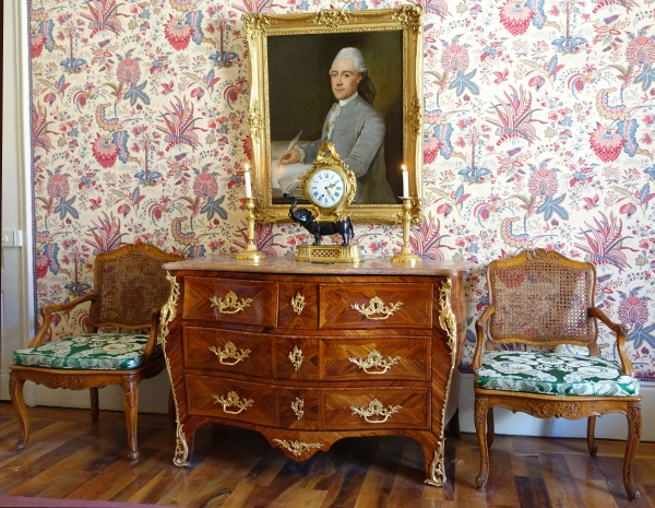 4 Louis XV Regency caned armchairs - 18th century