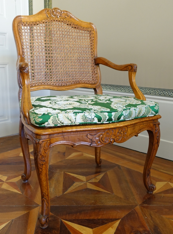 4 Louis XV Regency caned armchairs - 18th century