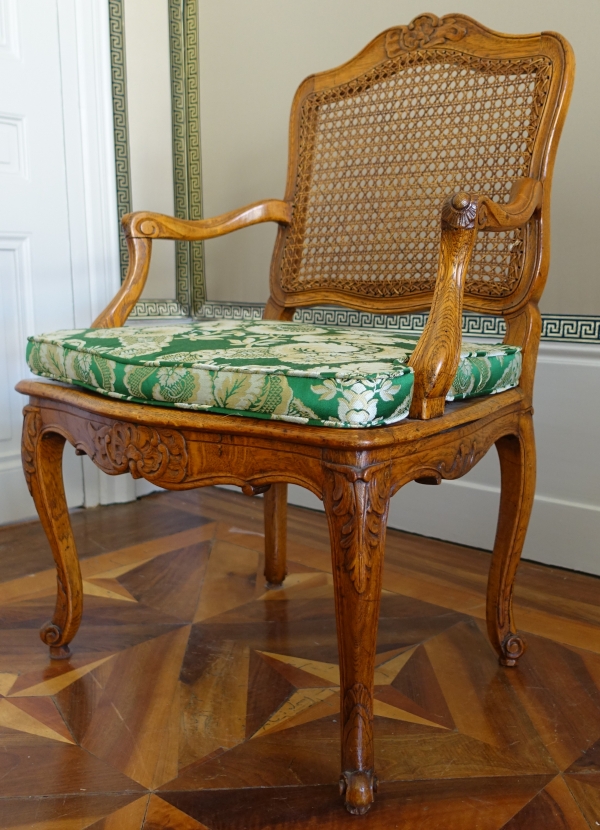 4 Louis XV Regency caned armchairs - 18th century