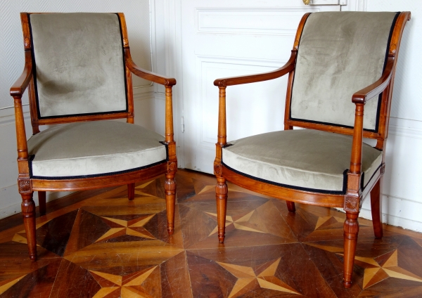Set of 4 mahogany armchairs attributed to Jacob, Directoire period circa 1790