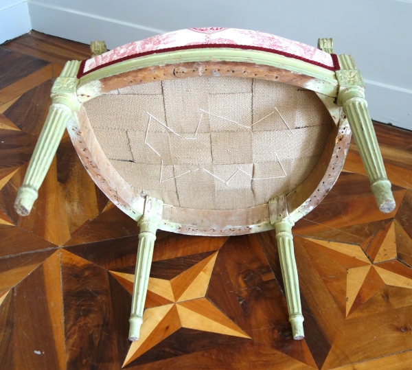 Set of lacquered wood cabriolet armchairs, Louis XVI period, late 18th century