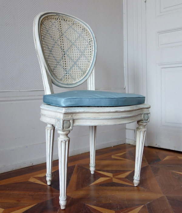 Série de 6 chaises cannées de salle à manger, époque Louis XVI - XVIIIe siècle