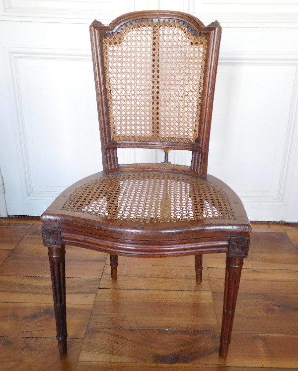 6 Louis XVI dining room caned chairs, 18th century