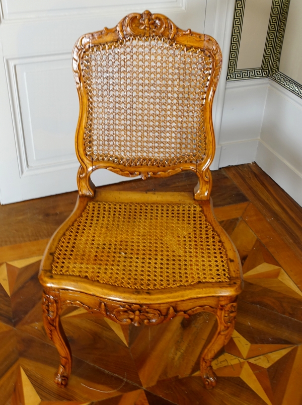 Set of 6 Louis XV cane chairs, mid 18th century circa 1750