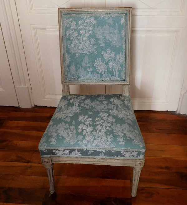 Série de 6 chaises de salle à manger d'époque Louis XVI, estampille de Delaisement