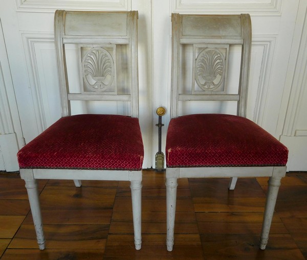8 chaises de salle à manger d'époque Directoire, XVIIIe siècle