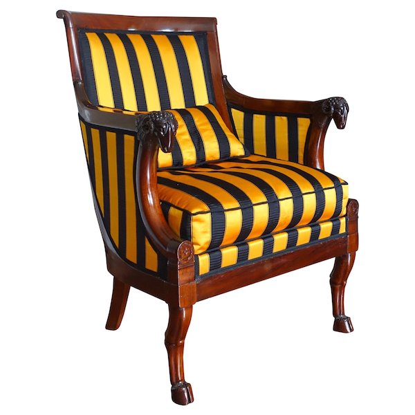 Empire mahogany bergere / desk armchair attributed to Jacob Frères