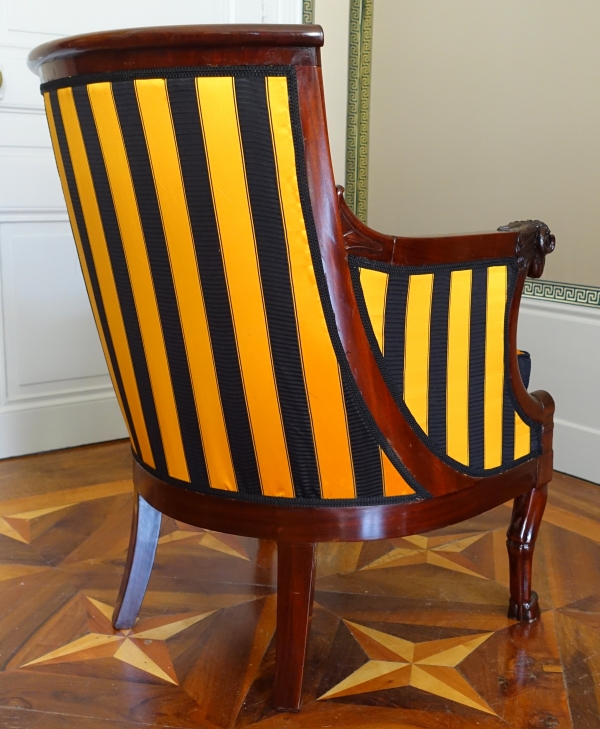 Empire mahogany bergere / desk armchair attributed to Jacob Frères