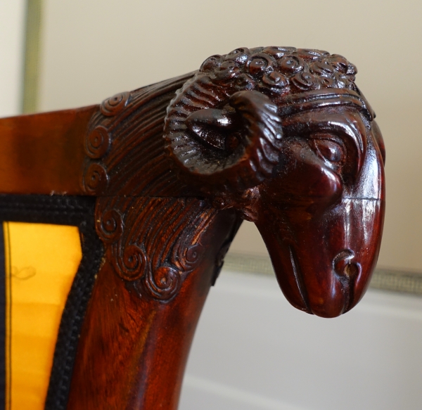 Empire mahogany bergere / desk armchair attributed to Jacob Frères