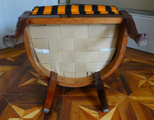 Empire mahogany bergere / desk armchair attributed to Jacob Frères