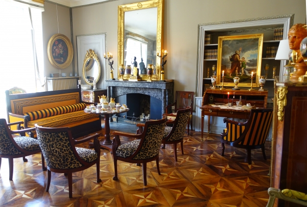 Empire mahogany bergere / desk armchair attributed to Jacob Frères