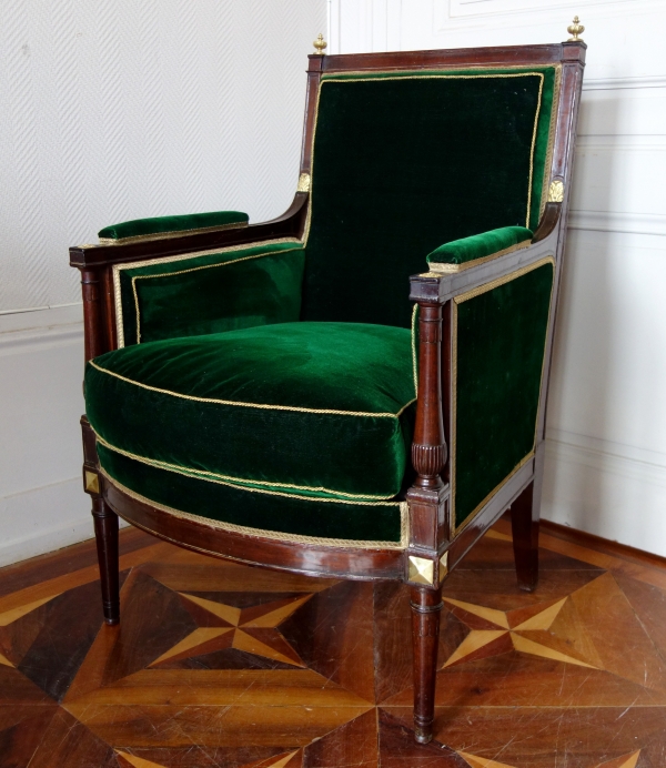 Directoire mahogany and ormolu bergere, late 18th century circa 1790 attributed to Jacob