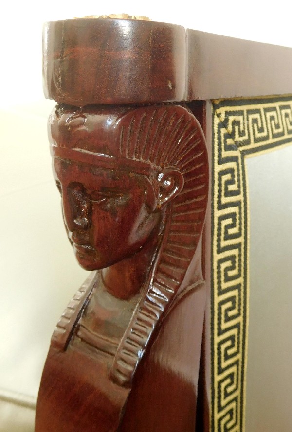Canapé en acajou Retour d'Egypte, bronzes dorés, époque XVIIIe