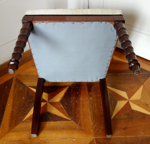 Chaise à l'antique en acajou à pieds bobines d'époque Consulat, attribuée à Jacob Frères