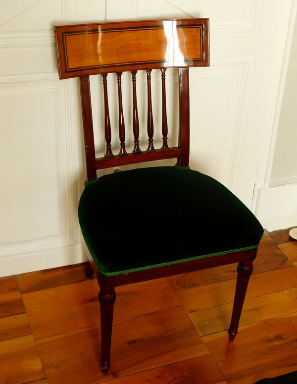 Mahogany and lemon tree chair, late 18th century, Georges Jacob stamp