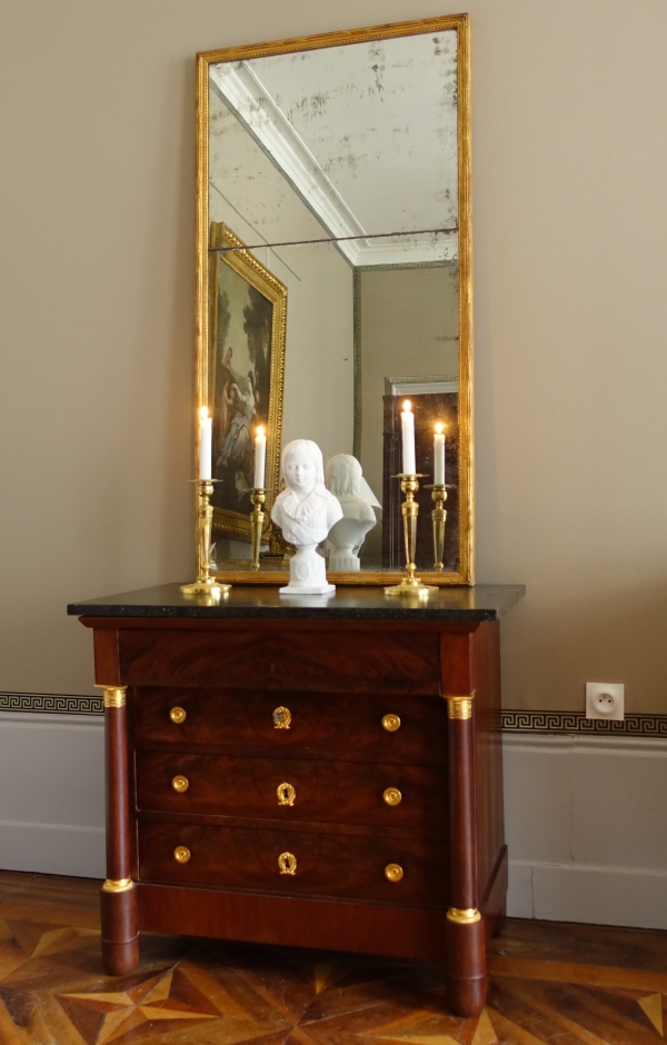 Empire commode / chest of drawers for a child, mahogany and ormolu - 85cm x 53cm x 76.5cm