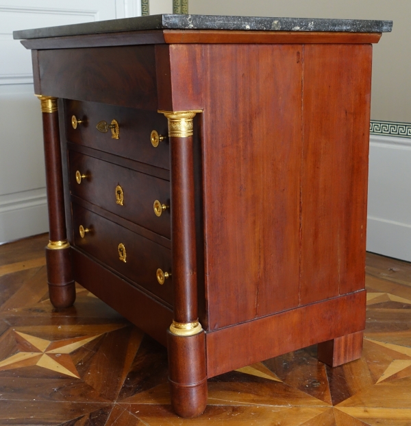 Empire commode / chest of drawers for a child, mahogany and ormolu - 85cm x 53cm x 76.5cm