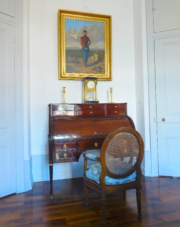 Louis XVI caned walnut desk armchair - France circa 1780