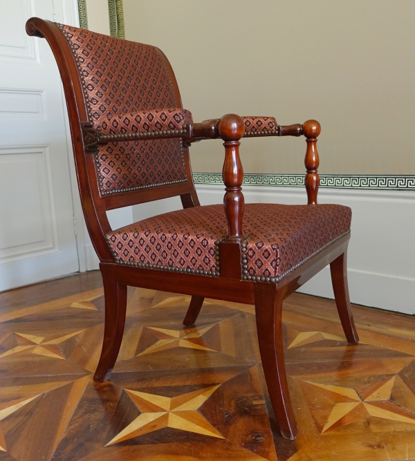 Empire mahogany armchair stamped Jacob Desmalter, early 19th century circa 1810