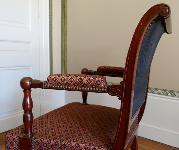 Empire mahogany armchair stamped Jacob Desmalter, early 19th century circa 1810