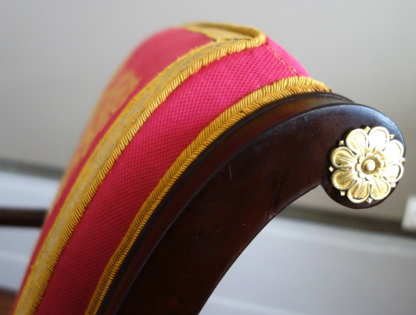 Jacob Desmalter - fauteuil de bureau d'époque Empire en acajou et bronze doré