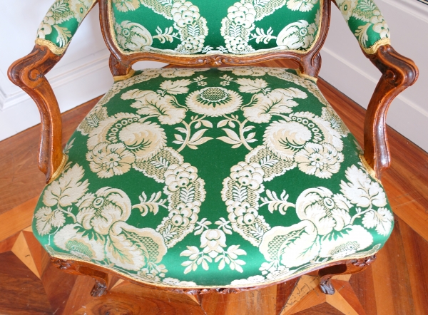 Henri Amand : Louis XV armchair stamped - 18th century circa 1760