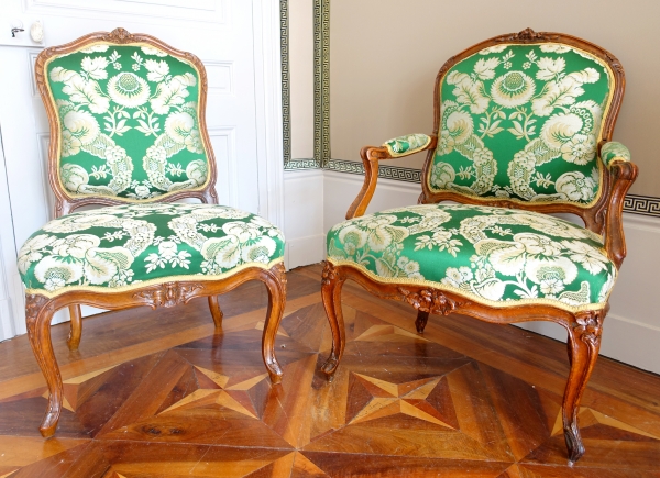 Henri Amand : Louis XV armchair stamped - 18th century circa 1760