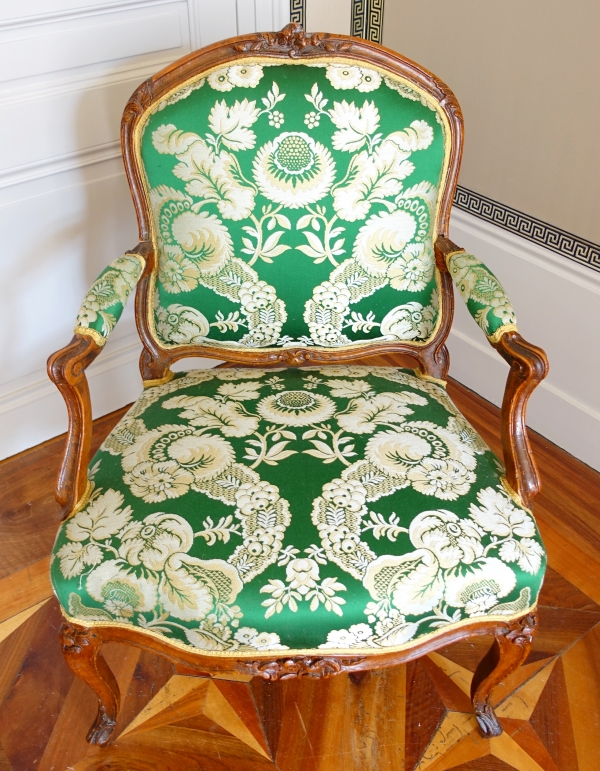 Henri Amand : Louis XV armchair stamped - 18th century circa 1760