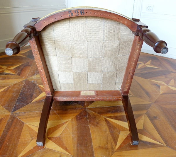 Jacob : Empire mahogany armchair - Chateau d'Eu - stamped
