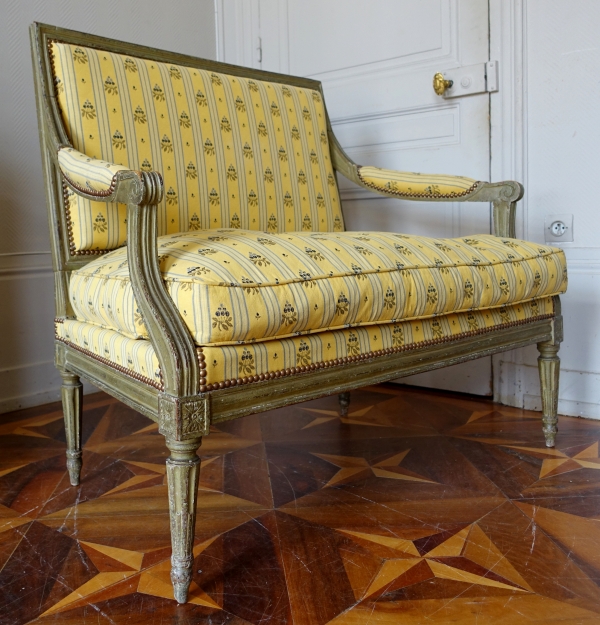 Canapé marquise d'époque Louis XVI en bois laqué - XVIIIe siècle
