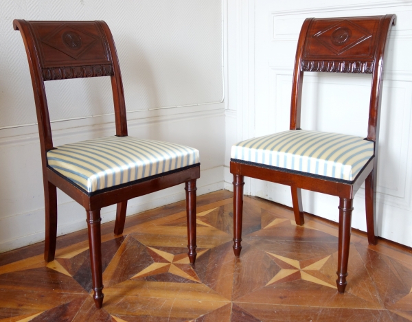 Pair of mahogany chairs attributed to Jacob, late 18th century