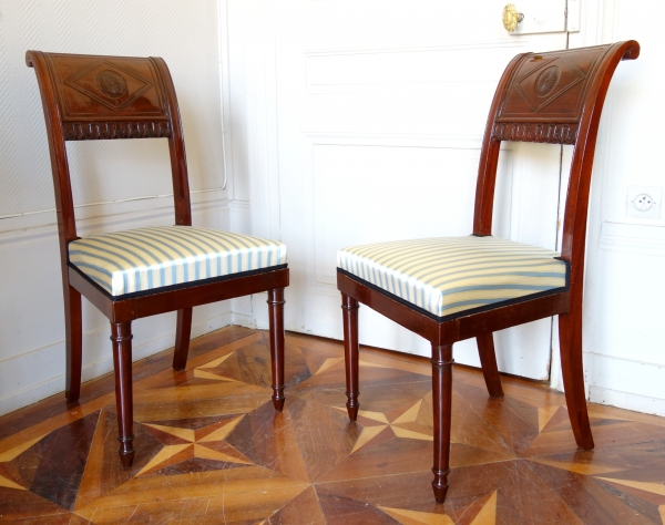 Pair of mahogany chairs attributed to Jacob, late 18th century